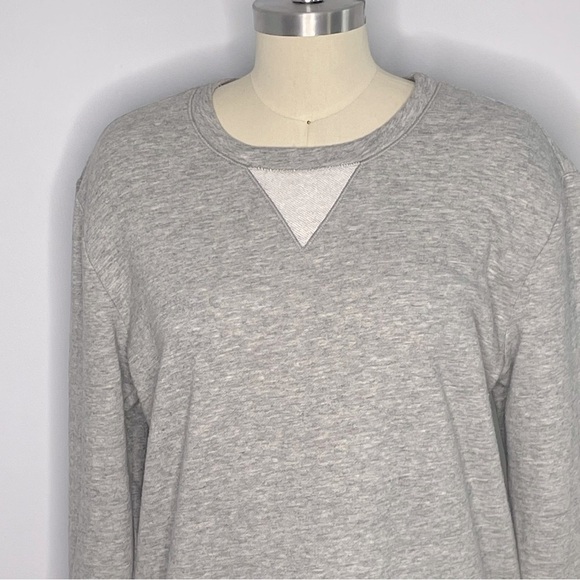 BCBGMAXAZRIA Gray Sweatshirt Dress with Lace Hemline- Size Medium - Picture 5 of 12